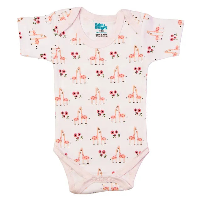 Babies Basic Printed Romper Pack of 3 - Pink