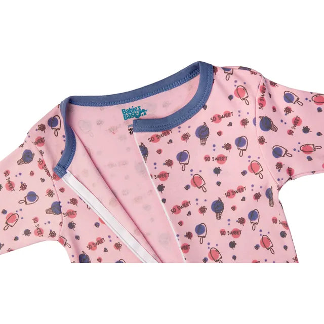 Babies Basic Long Sleeves Sleepsuit for Babies - Pink