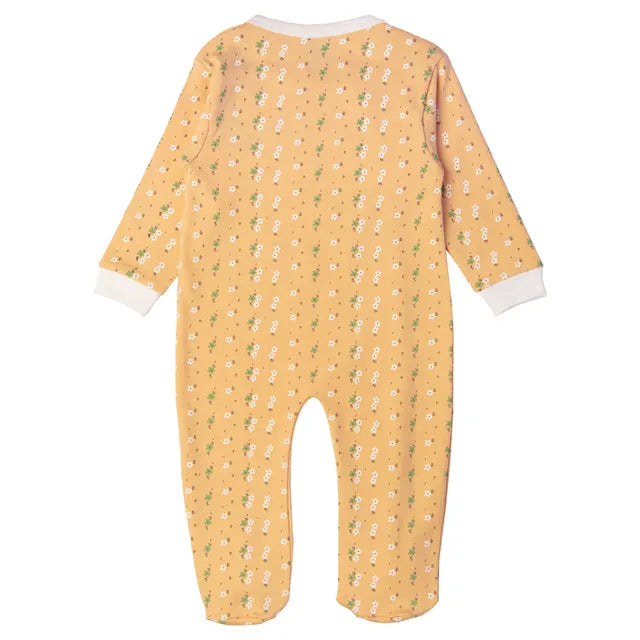 Babies Basic Long Sleeves Sleepsuit for Babies - Peach & White