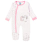 Babies Basic Long Sleeves Sleepsuit for Babies - White & Light Pink