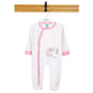 Babies Basic Long Sleeves Sleepsuit for Babies - White & Light Pink