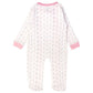 Babies Basic Long Sleeves Sleepsuit for Babies - White & Light Pink