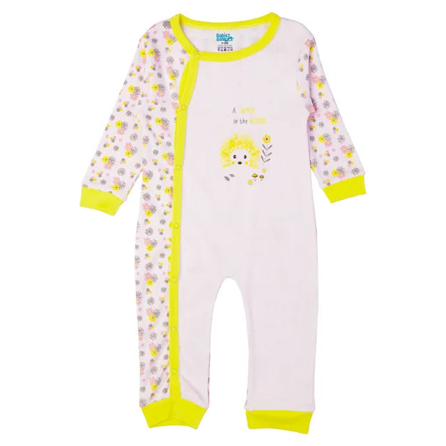 Babies Basic Long Sleeves Sleepsuit for Babies - Yellow & White