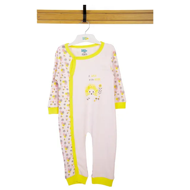 Babies Basic Long Sleeves Sleepsuit for Babies - Yellow & White