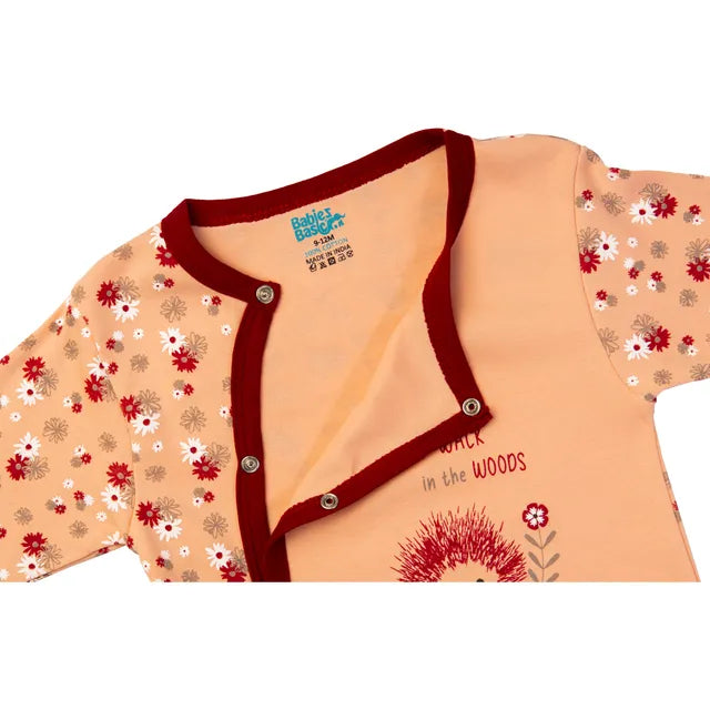 Babies Basic Long Sleeves Sleepsuit for Babies - Orange