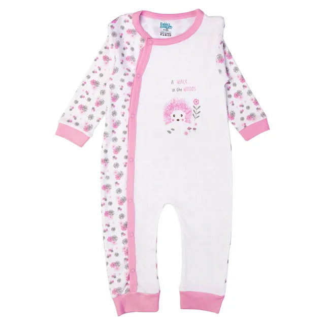 Babies Basic Long Sleeves Sleepsuit for Babies - Pink & White