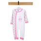 Babies Basic Long Sleeves Sleepsuit for Babies - Pink & White