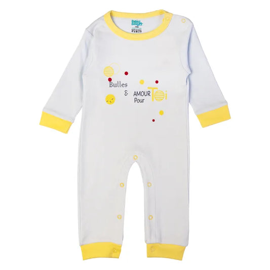 Babies Basic Long Sleeves Sleepsuit for Babies - Sky Blue & Yellow