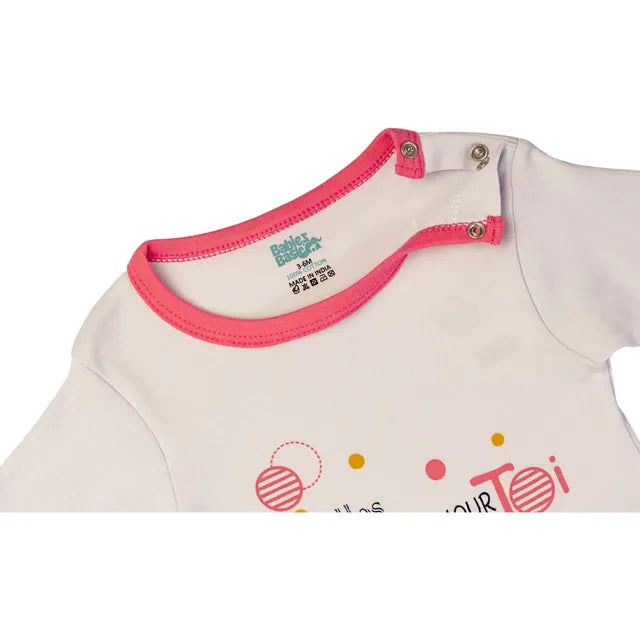 Babies Basic Long Sleeves Sleepsuit for Babies - Light Pink & Red