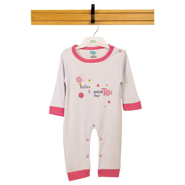 Babies Basic Long Sleeves Sleepsuit for Babies - Light Pink & Red