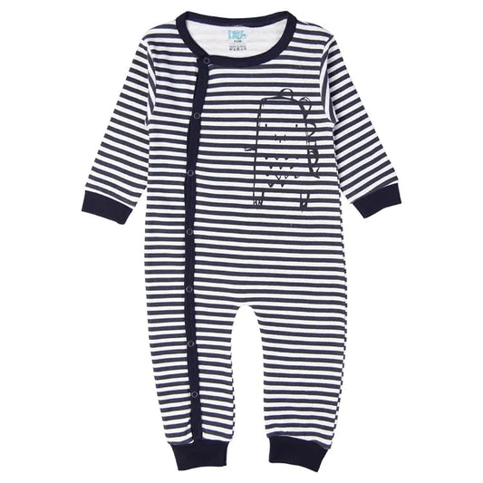 Babies Basic Long Sleeves Sleepsuit for Babies - Grey & Black