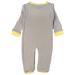 Babies Basic Long Sleeves Sleepsuit for Babies - Grey & Yellow