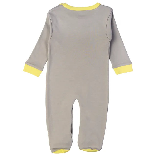 Babies Basic Long Sleeves Sleepsuit for Babies - Grey & Yellow