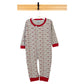 Babies Basic Long Sleeves Sleepsuit for Babies - Grey & Red