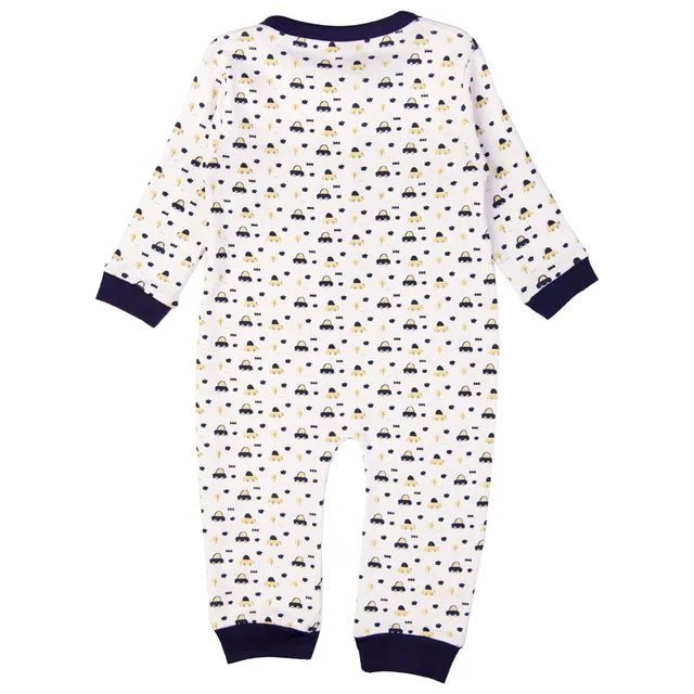 Babies Basic Long Sleeves Sleepsuit for Babies - White & Black