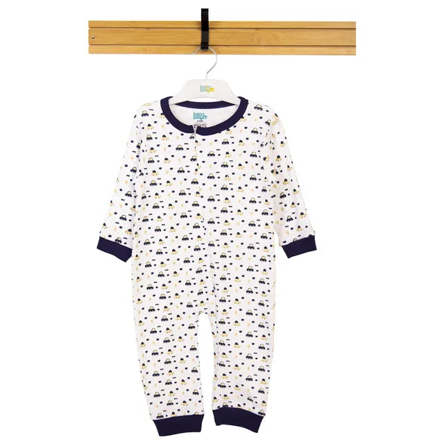 Babies Basic Long Sleeves Sleepsuit for Babies - White & Black