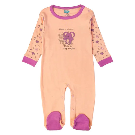 Babies Basic Long Sleeves Sleepsuit for Babies - Pink & Purple