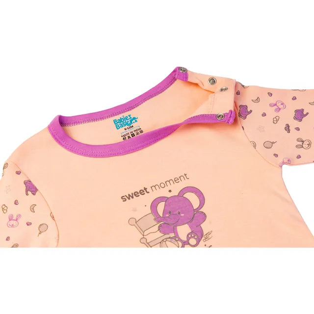 Babies Basic Long Sleeves Sleepsuit for Babies - Pink & Purple