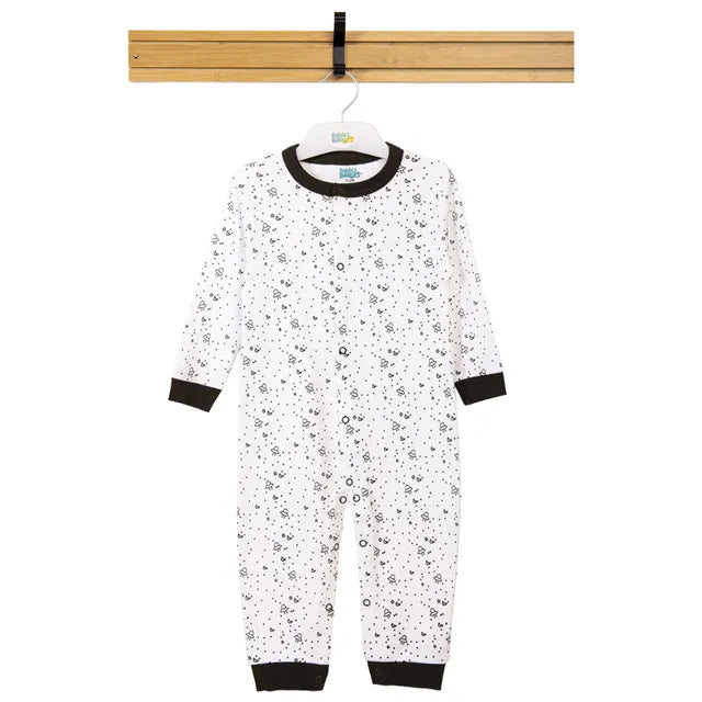 Babies Basic Long Sleeves Sleepsuit for Babies - Black & White