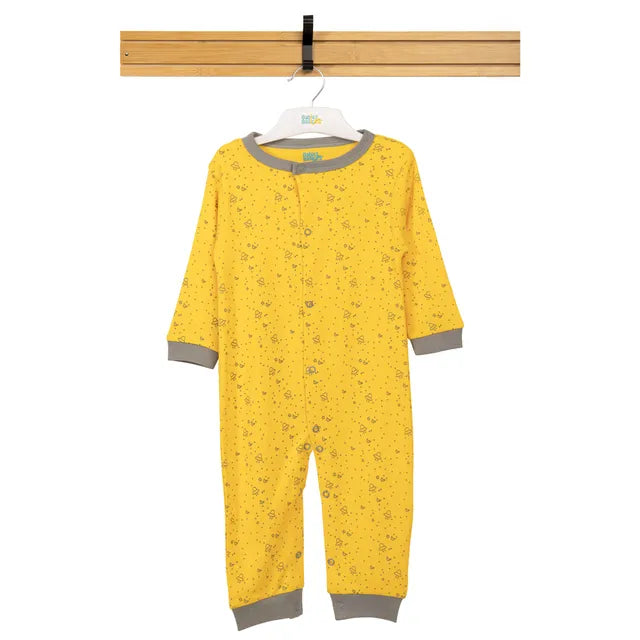 Babies Basic Long Sleeves Sleepsuit for Babies - Yellow & Brown