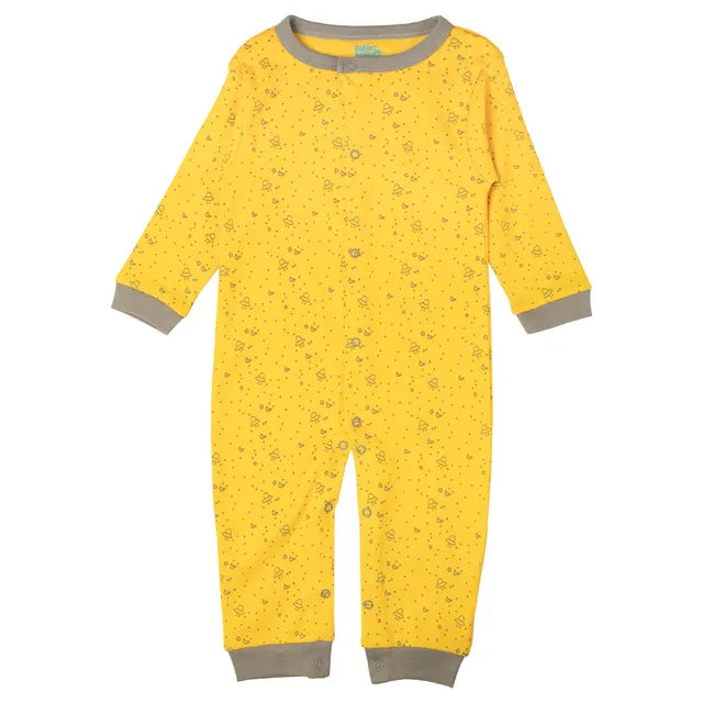 Babies Basic Long Sleeves Sleepsuit for Babies - Yellow & Brown