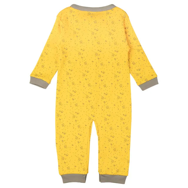 Babies Basic Long Sleeves Sleepsuit for Babies - Yellow & Brown