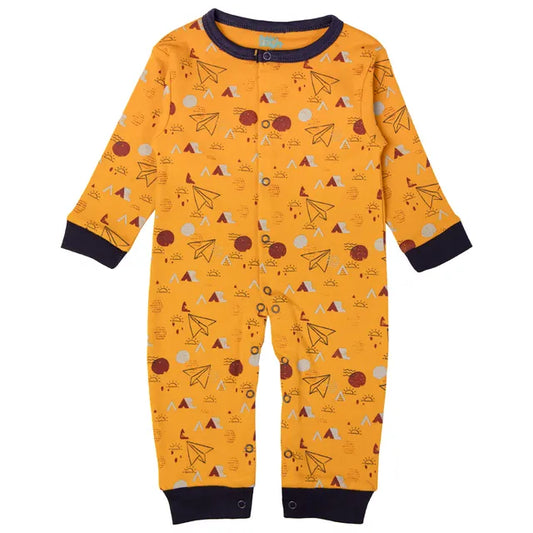 Babies Basic Long Sleeves Sleepsuit for Babies - Mustard