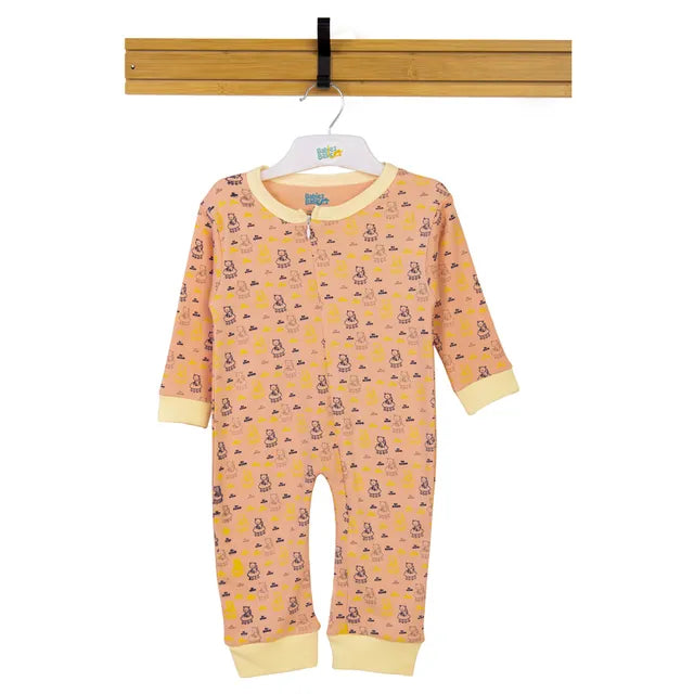 Babies Basic Long Sleeves Sleepsuit for Babies - Peach