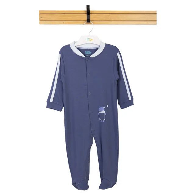 Babies Basic Long Sleeves Sleepsuit for Babies - Nevy Blue