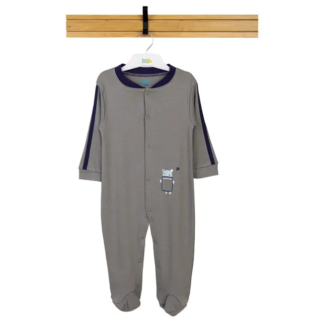 Babies Basic Long Sleeves Sleepsuit for Babies - Dark Grey