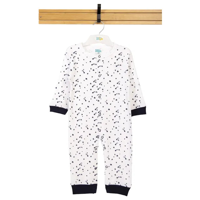 Babies Basic Long Sleeves Romper Sleepsuit for Babies - White