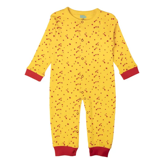 Babies Basic Long Sleeves Sleepsuit for Babies - Yellow & Red