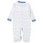 Babies Basic Long Sleeves Sleepsuit for Babies - Light Blue & White