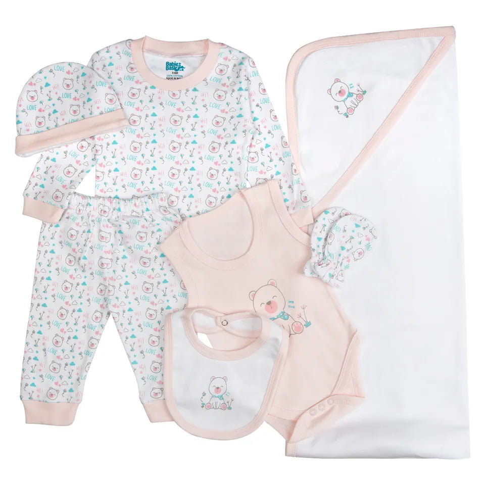 Babies Basic Gift Set - 7pcs - Light Pink