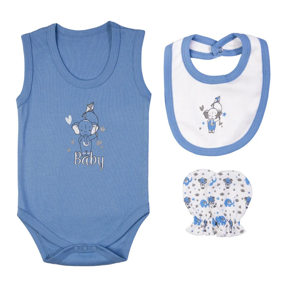 Babies Basic Gift Set - 7pcs - Sky Blue & White