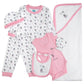 Babies Basic Gift Set - 7pcs - Light Pink & White