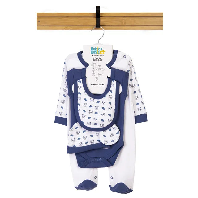 Babies Basic Gift Set - Sleepy Panda 5pcs - Blue