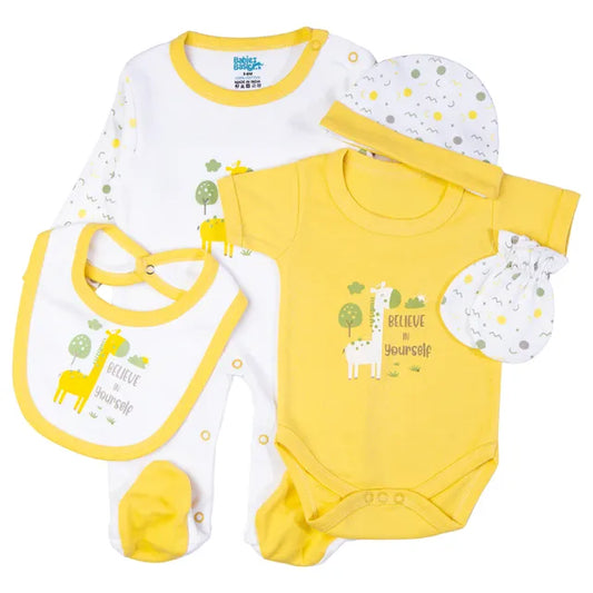 Babies Basic Gift Set - Believe In Yourself 5pcs  - Yellow