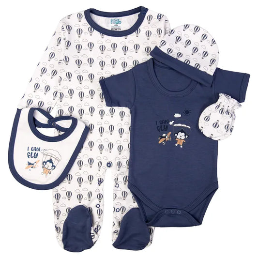 Babies Basic Gift Set - I Can Fly 5pcs - Blue