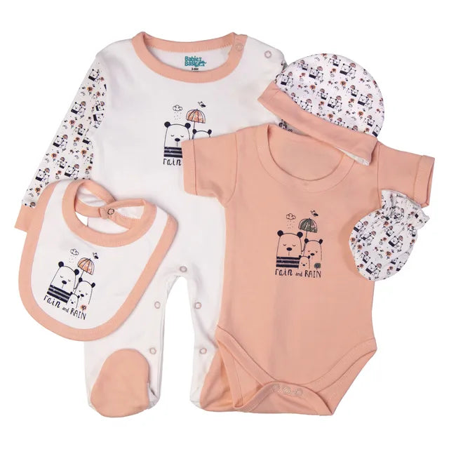 Babies Basic Gift Set - Rain 5pcs - Pink