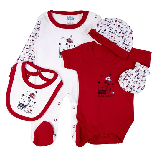 Babies Basic Gift Set - Rain 5pcs - Red