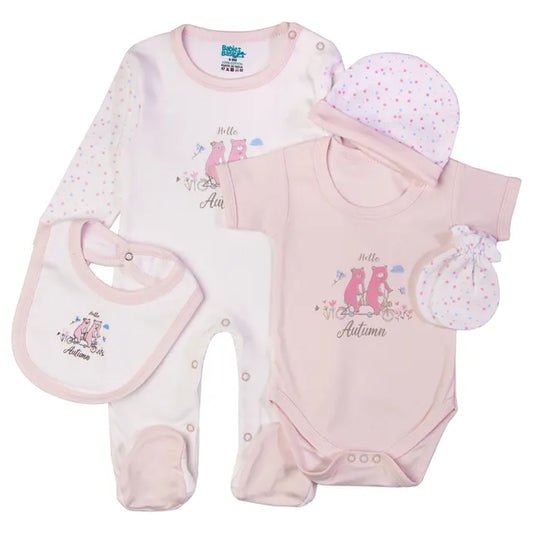 Babies Basic Gift Set - Hello Autumn 5pcs  - Pink