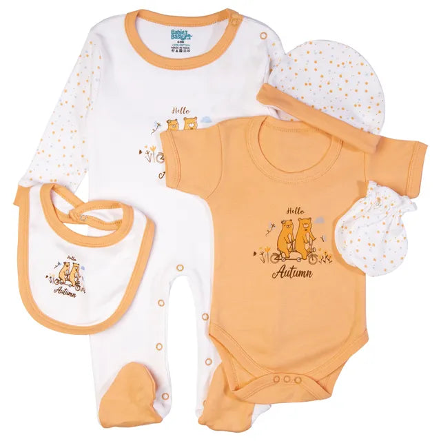 Babies Basic Gift Set - Hello Autumn 5pcs - Peach