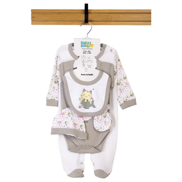 Babies Basic Gift Set - Meowmaid 5pcs - Grey