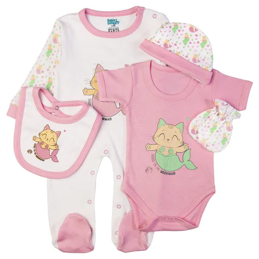 Babies Basic Gift Set - Meowmaid 5pcs - Pink