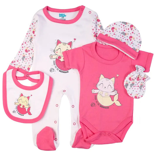 Babies Basic Gift Set - Meowmaid 5pcs - Red