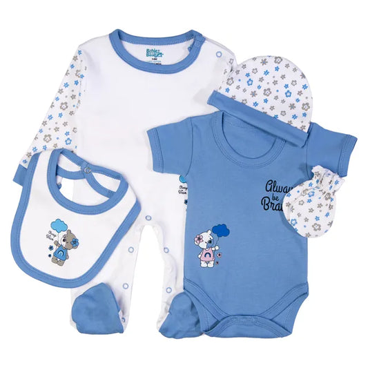 Babies Basic Gift Set - Always Be Brave 5pcs - Sky Blue