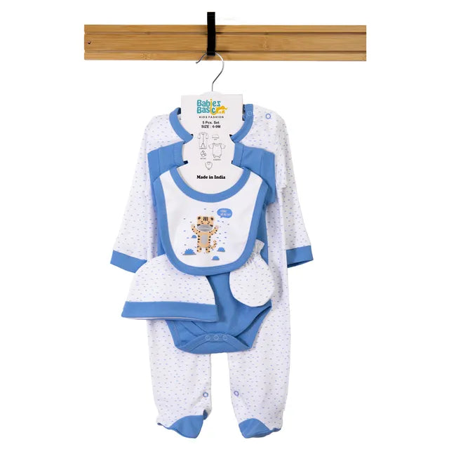 Babies Basic Gift Set - Stay Healthly 5pcs - Sky Blue