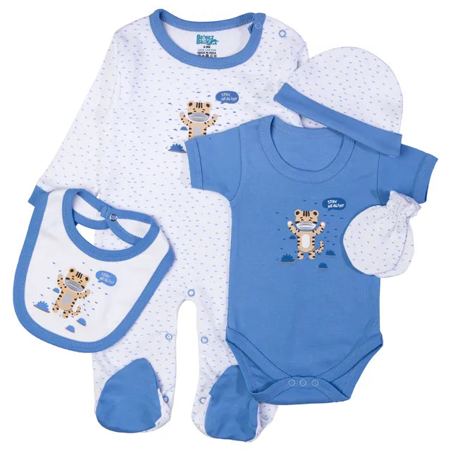 Babies Basic Gift Set - Stay Healthly 5pcs - Sky Blue