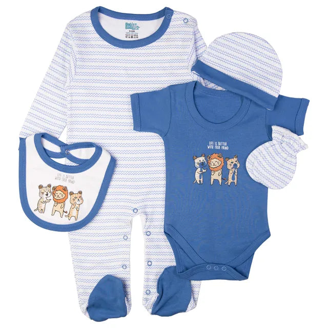 Babies Basic Gift Set - Life Is Better 5pcs  - Blue